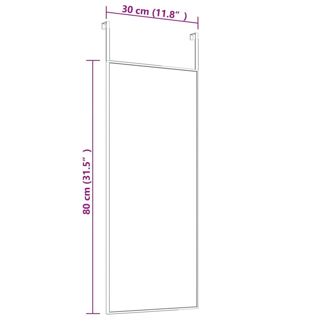 Lustro 30x80 cm do sypialni łazienki na drzwi szkło i aluminium złote nr. 4