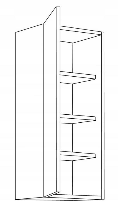 Szafka górna 30x31x90 cm wisząca wysoka z półkami szary antracyt do kuchni  nr. 2