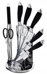 NOŻE Zestaw Komplet NOŻY Kuchennych Na Stojaku OSTRZAŁKA Nożyce Tasak 800 - Miniaturka zdjęcia nr 1