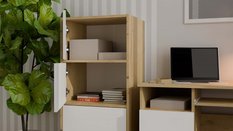 Komoda ALMA 119x50x40 cm do przedpokoju front biel korpus dąb artisan - Miniaturka zdjęcia nr 5