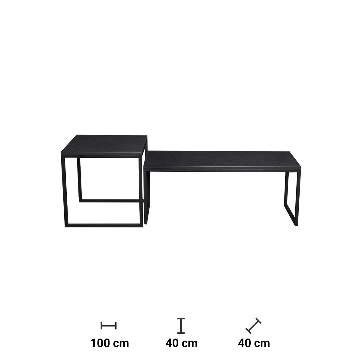 Stolik kawowy 100x40x40 cm Modernique czarny molet do salonu nr. 5