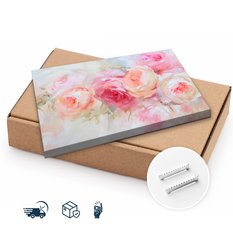 Obraz Na Płótnie Delikatne Pastelowe Różowe Kwiaty 40x30 Do Salonu - Miniaturka zdjęcia nr 9