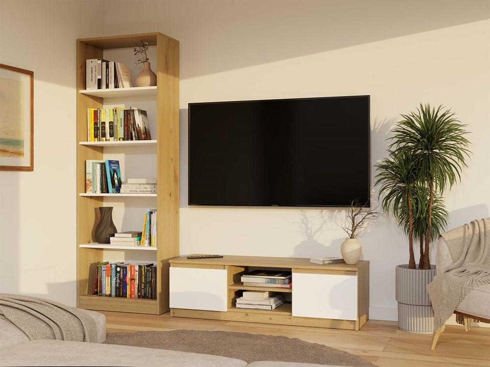 Szafka RTV Malwa 36x120x40 cm do salonu dąb artisan biel  nr. 13