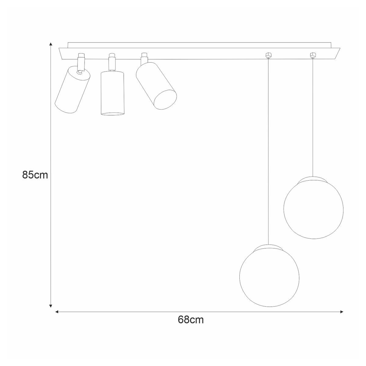 Lampa sufitowa K-4138 ALBIO 68x85x14 cm do salonu lub pokoju czarny/biały matowy nr. 5