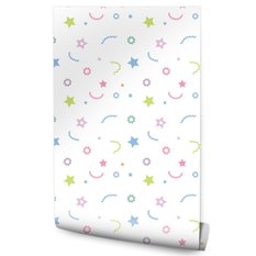 Tapeta Do Pokoju Dzieci Kolorowe WZORKI Gwiazdki 53x1000  - Miniaturka zdjęcia nr 1