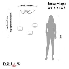 Lampa WAIKIKI 150 cm do sypialni salonu z abażurami czarna - Miniaturka zdjęcia nr 2