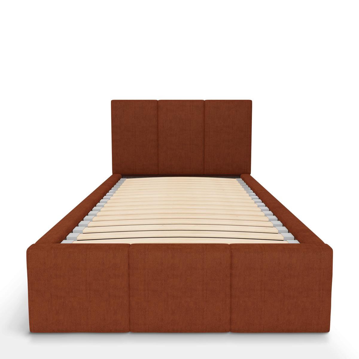 Łóżko Pojedyncze 90x200cm łóżko tapicerowane z pojemnikiem miodowe do sypialni wezgłowie 120 cm nr. 7