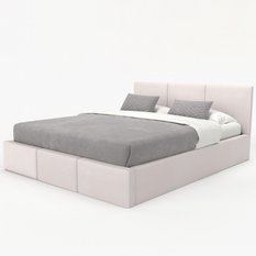 Łóżko tapicerowane do sypialni 180x200x120 cm podwójne z pojemnikiem modne kremowe - Miniaturka zdjęcia nr 11