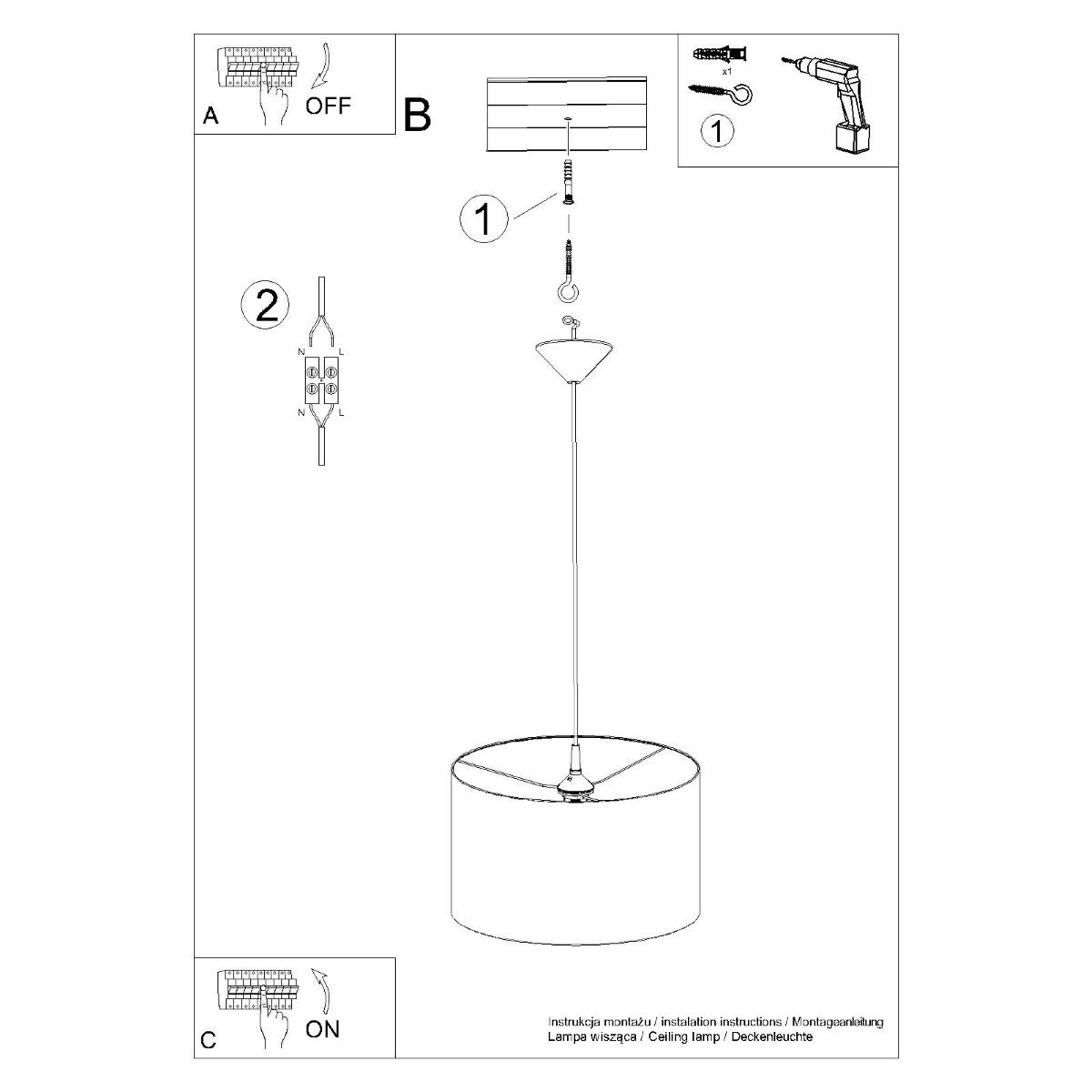 Lampa wisząca NOVA 40 czarna 88x40x40cm nowoczesna E27 do salonu nr. 9