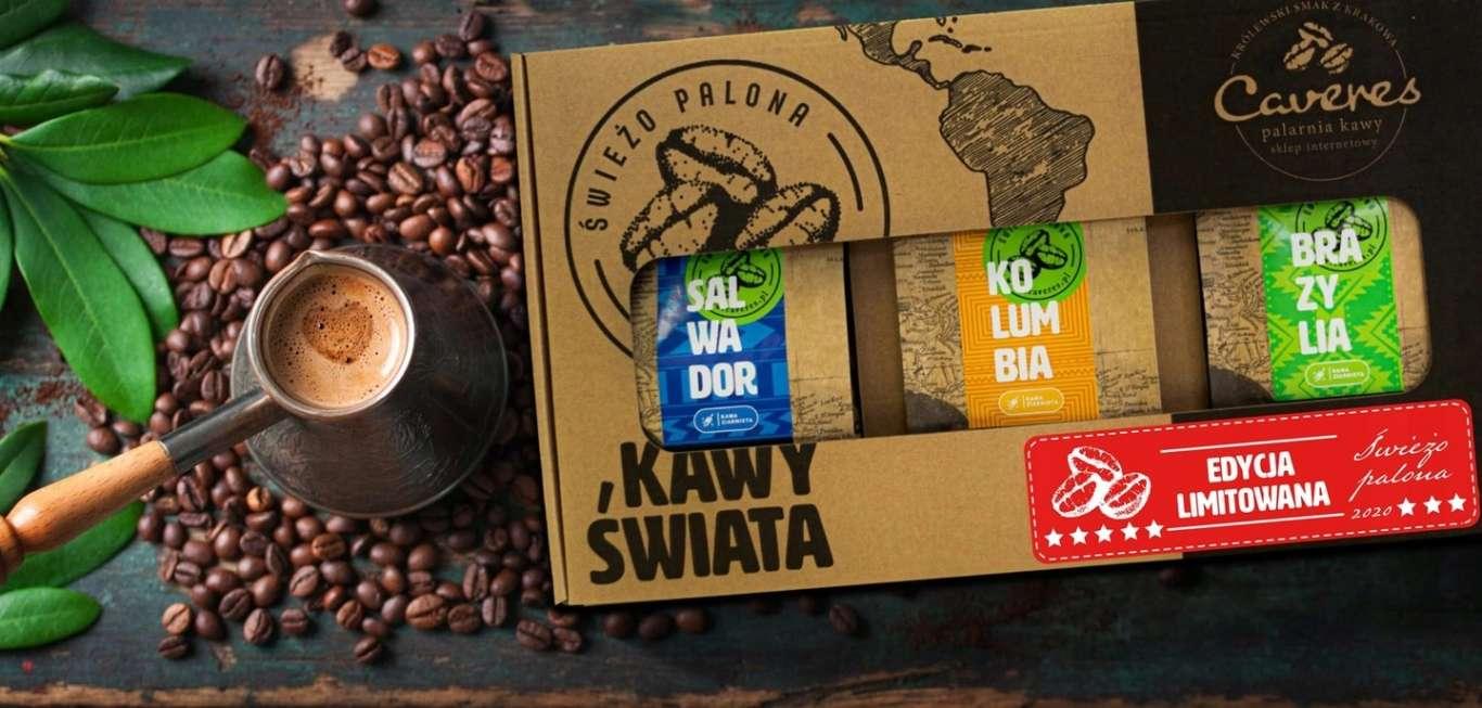 Zestaw Caveres prezentowy BRAZYLIA, KOLUMBIA SALWADOR Kawa ziarnista 750G nr. 2