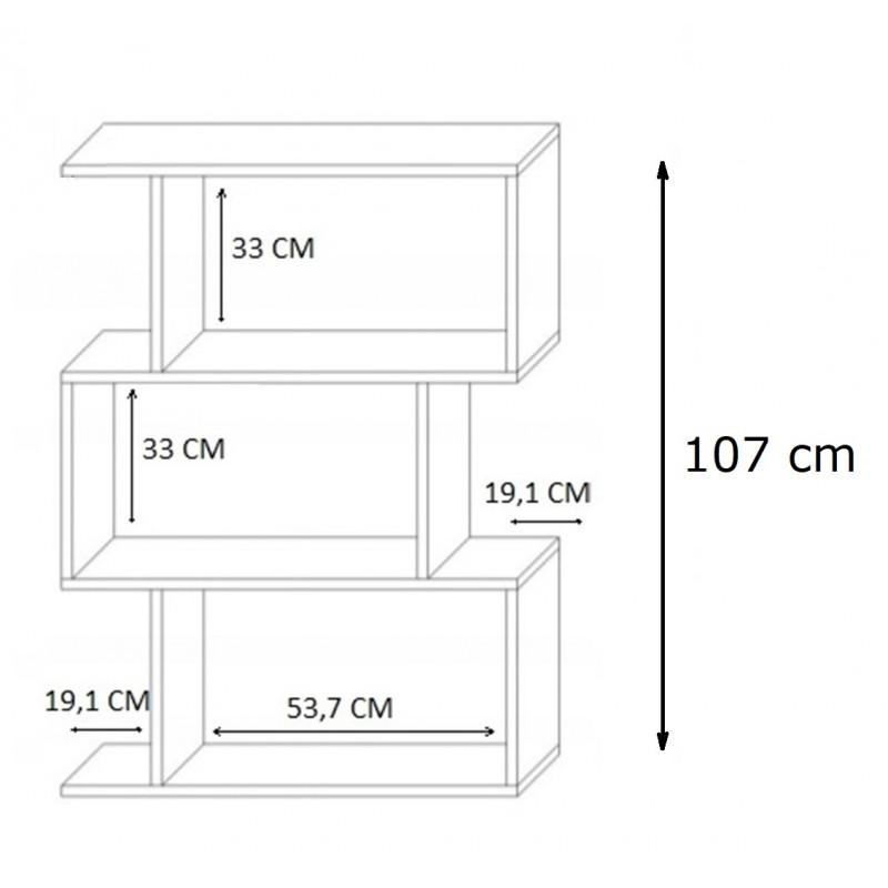 Regał otwarty 76,4x28x107 cm Bask na książki z trzema półkami wenge do salonu nr. 3