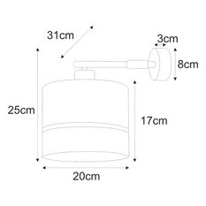 Kinkiet K-4368 VIMBO 20x25x31 cm do salonu lub pokoju czarny/beżowy - Miniaturka zdjęcia nr 3