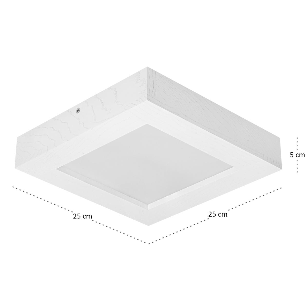 Panel LED 25 x 25 x 5 cm plafon z drewna biały 24W 4000K do salonu nr. 4