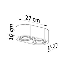 Plafon BASIC 2 naturalne drewno 10x14x27cm nowoczesna lampa GU10/ES111 do salonu  - Miniaturka zdjęcia nr 4