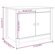 Stolik kawowy 71x49x55 cm z szafką z drzwiczkami lite drewno sosnowe miodowy brąz do salonu - Miniaturka zdjęcia nr 11