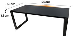 Biurko gamingowe model 1 Low 120x71x60 cm czarne LOFT LED RGB pilot blat 1,8cm - Miniaturka zdjęcia nr 2