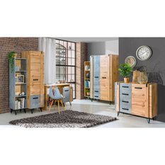 Szafa 45,1x55,3x187,1 cm Lofter dwudrzwiowa dąb wotan beton do sypialni i pokoju - Miniaturka zdjęcia nr 3