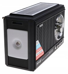 Radio przenośne  21 x 12,5 x 8,5 cm z funkcją bluetooth    z latarką  ładowany solarnie czarne - Miniaturka zdjęcia nr 6