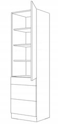 Szafka kuchenna dolna 60x57x215 cm komin gospodarczy z szufladami antracyt do kuchni - Miniaturka zdjęcia nr 2