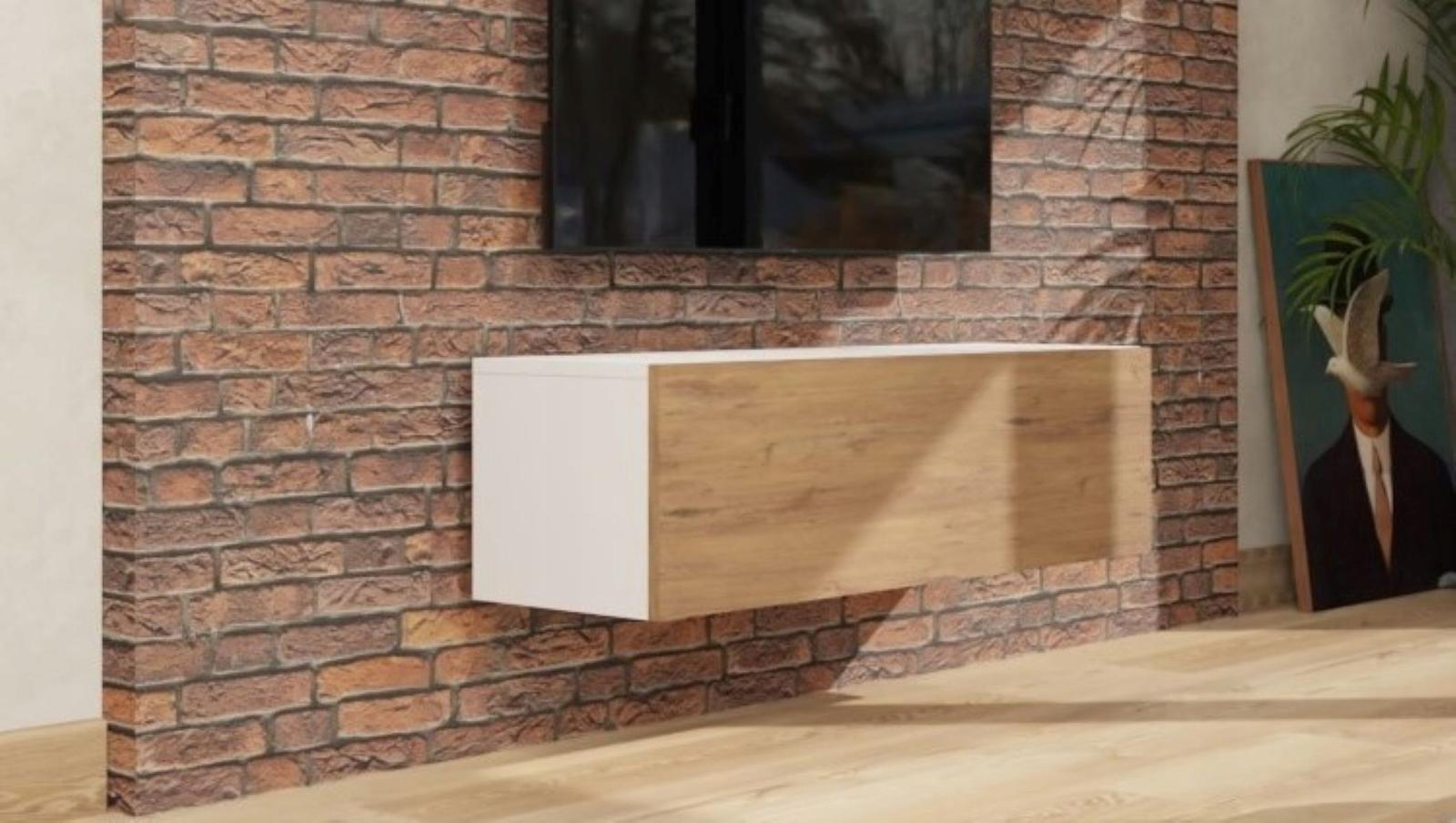 Szafka loft RTV 160 dąb lancelot + czarny połysk nr. 9