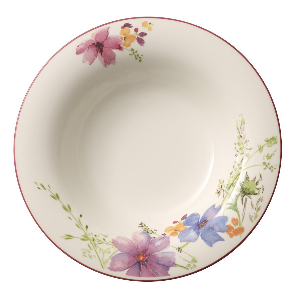 Talerz głęboki 23 cm Mariefleur Basic Villeroy & Boch biały ze wzorem do jadalni