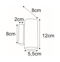 Kinkiet K-4438 DOPIK 5.5x12x8 cm do salonu lub pokoju czarny - Miniaturka zdjęcia nr 3