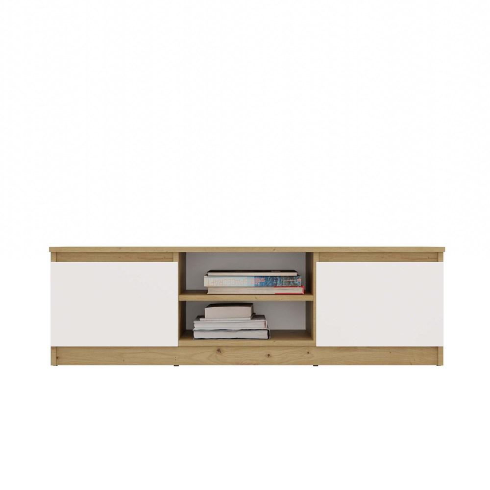 Szafka RTV Malwa 36x120x40 cm do salonu dąb artisan biel  nr. 3