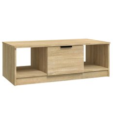 Stolik kawowy 102x50x36 cm z praktycznymi półkami dąb sonoma do salonu - Miniaturka zdjęcia nr 5