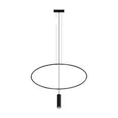 Lampa wisząca HOLAR 1 czarna 156x6x81cm nowoczesna G10 do salonu - Miniaturka zdjęcia nr 1