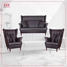 Zestaw wypoczynkowy eko skóra sofa + 2 fotele - Miniaturka zdjęcia nr 2