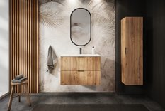 Szafka łazienkowa FLOW 80 cm z umywalką z metalowymi nogami dąb craft - Miniaturka zdjęcia nr 2