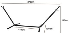 Stelaż metalowy pod hamak 200 kg 100x200x275 cm Heckermann ST93 czarny  - Miniaturka zdjęcia nr 7