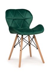 Krzesło DURO zielone tapicerowane welurem pikowane do jadalni lub salonu 
