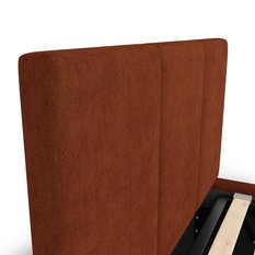 Łóżko Pojedyncze 90x200cm łóżko tapicerowane z pojemnikiem miodowe do sypialni wezgłowie 100 cm - Miniaturka zdjęcia nr 8