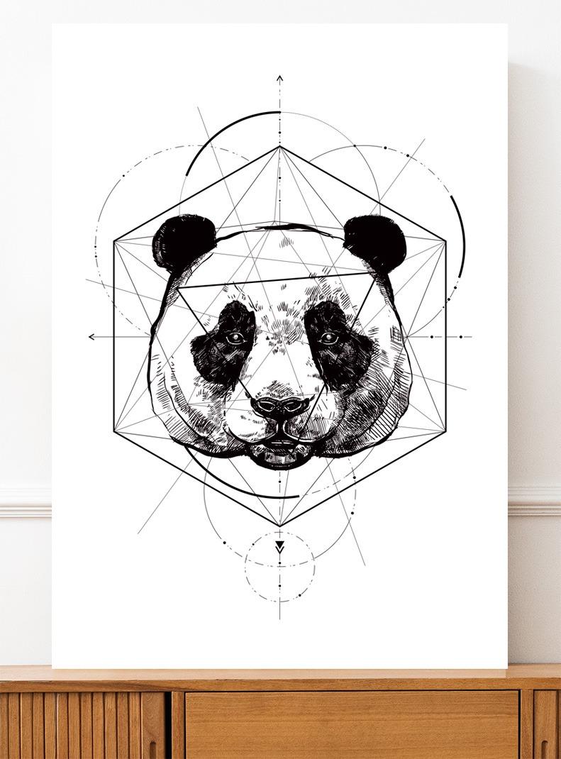 Plakat panda geometria 40x50 cm dekoracja ścienna bez ram  nr. 2