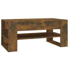 Stolik kawowy 102x55x45 cm z praktyczną dolną półką przydymiony dąb do salonu - Miniaturka zdjęcia nr 4