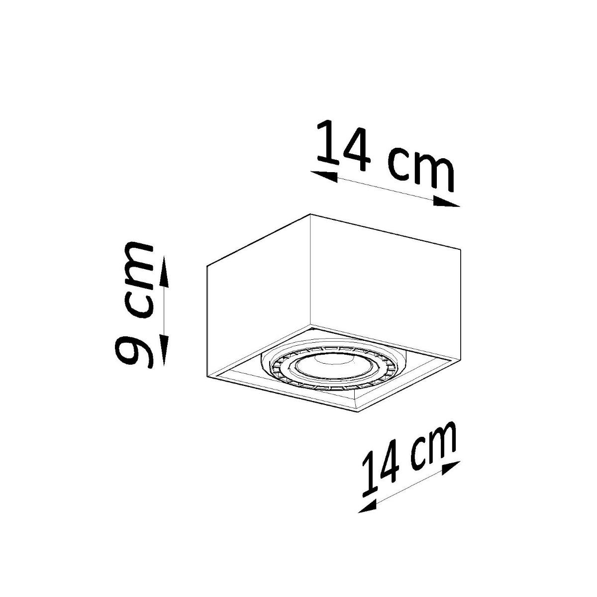 Plafon QUATRO 1 beton 9x14x14cm nowoczesna lampa GU10/ES111 do salonu  nr. 4