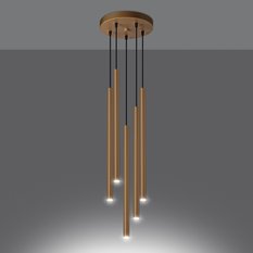 Lampa wisząca PASTELO 5P złota 110x25x25cm nowoczesna G9 do salonu - Miniaturka zdjęcia nr 3