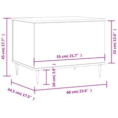 Stolik kawowy 60x44,5x45 cm z rozkładanym blatem ze schowkiem brązowy dąb do salonu - Miniaturka zdjęcia nr 11