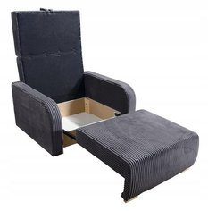 Sofa jednoosobowa Lili 85x103x97 cm do salonu z funkcją spania  rozkładana sztruks ciemnoszara - Miniaturka zdjęcia nr 6