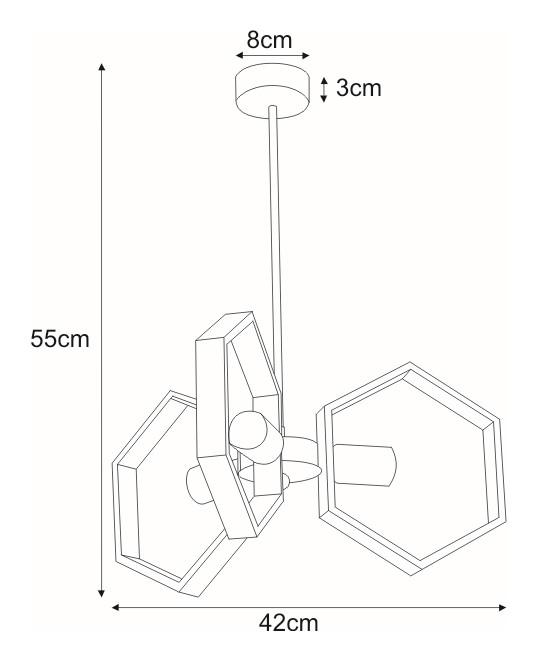 Lampa wisząca K-4723 HONEY 42x55x42 cm do salonu lub pokoju czarny/złoty nr. 2