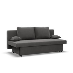 Kanapa 3-osobowa NOLA 191x92x91 cm sofa rozkładana z pojemnikiem sprężyna bonell do pokoju do salonu szara - Miniaturka zdjęcia nr 2