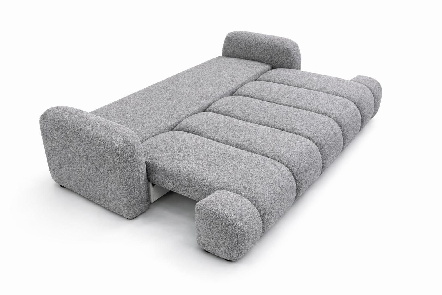 Kanapa rozkładana trzyosobowa z funkcją spania Mediolan 250x112x90 cm sofa z funkcją spania tkanina LOOP szara nr. 5