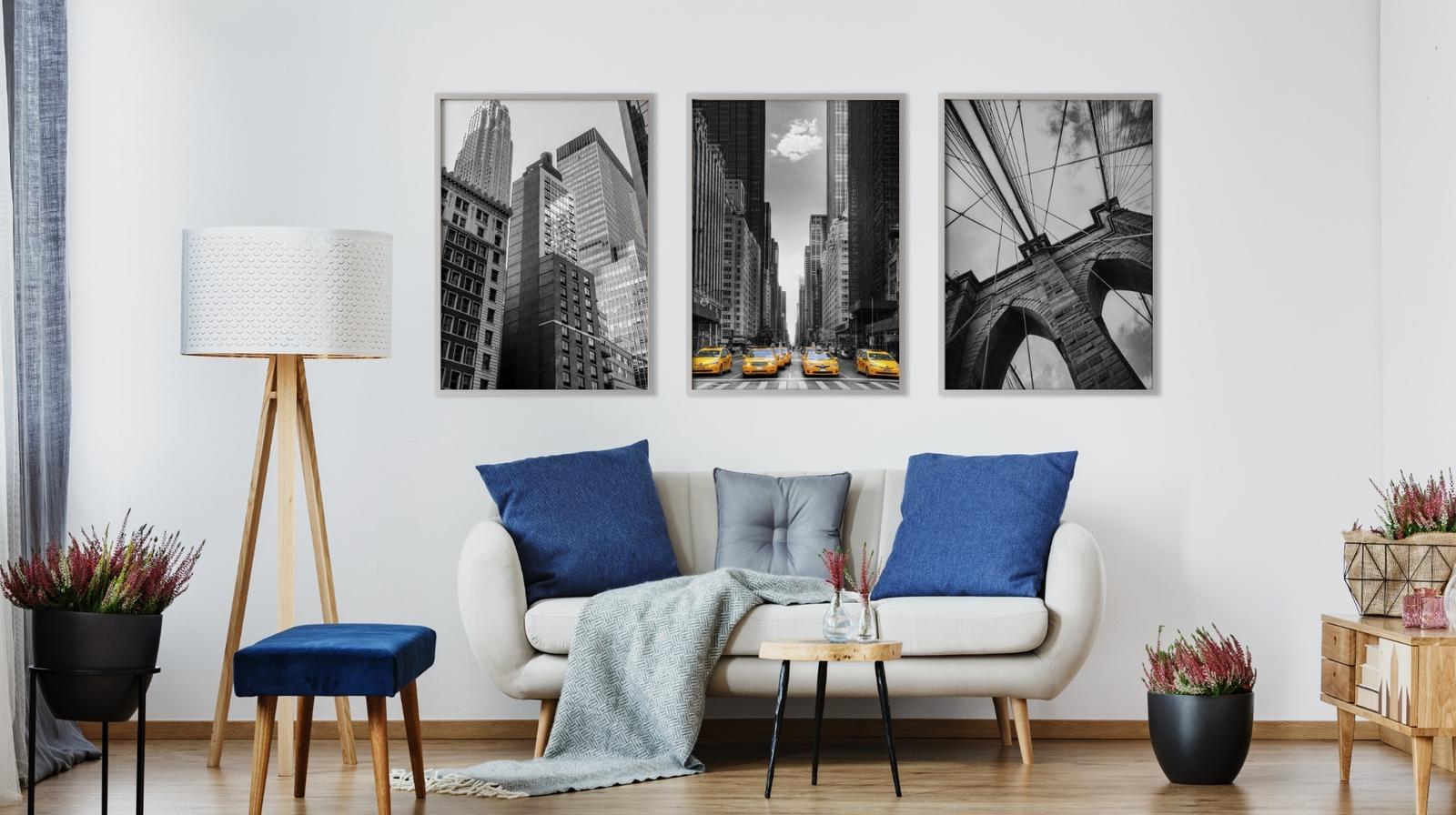 ZESTAW 3x Plakat W Ramie NEW YORK Wieżowce Architektura Efekt 3D 30x40cm nr. 5