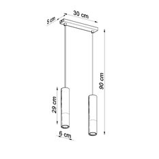 Lampa wisząca LOOPEZ 2 czarny/złoty 90x6x30cm nowoczesna G10 do salonu - Miniaturka zdjęcia nr 4