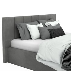 Łóżko tapicerowane 160x200 premium z pojemnikiem do sypialni szare wezgłowie 107 cm - Miniaturka zdjęcia nr 10