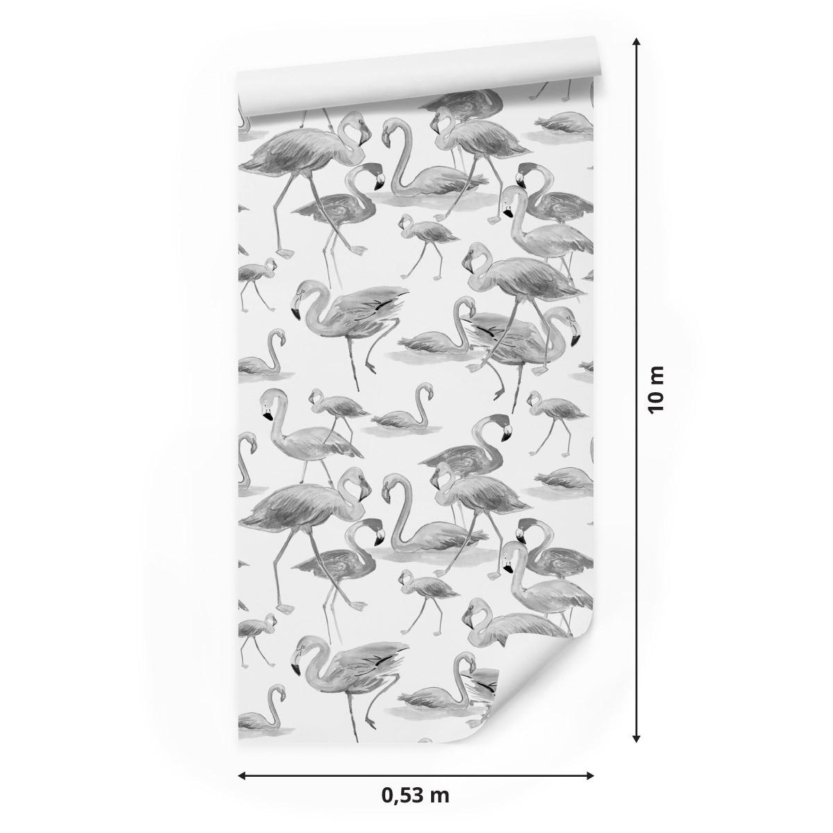 Tapeta ścienna do salonu, flamingi, ptaki, natura  nr. 2
