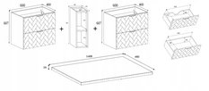 Szafka łazienkowa TREND 140 cm z regałem blatem kaszmir - Miniaturka zdjęcia nr 15