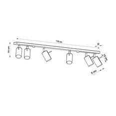 Plafon RING 6L chrom 16x6x118cm nowoczesna lampa GU10 do salonu - Miniaturka zdjęcia nr 4