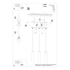 Lampa wisząca RING 3 czarny 100x5x45cm nowoczesna G10 do salonu - Miniaturka zdjęcia nr 5